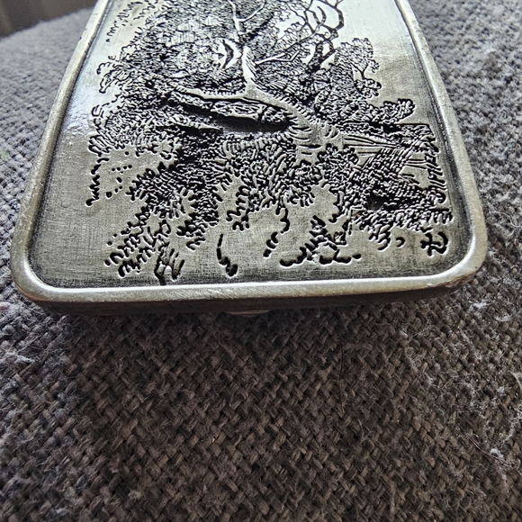 Bergamint Brass Works Alice In Wonderland Cheshire Cat Belt Buckle 2003 Y2K VNTG